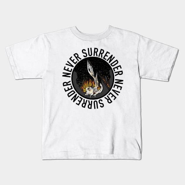 Never Surrender Kids T-Shirt by Never Shall We Die